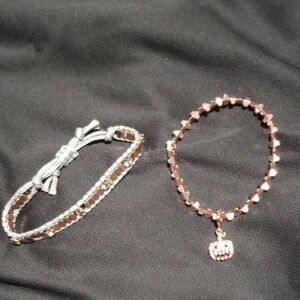 Rose Gold and Silver Bracelet Duo
